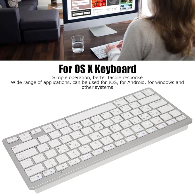Portable Wireless Bluetooth Keyboard – Slim, Energy-Efficient & Compatible with Tablets, Phones & PCs