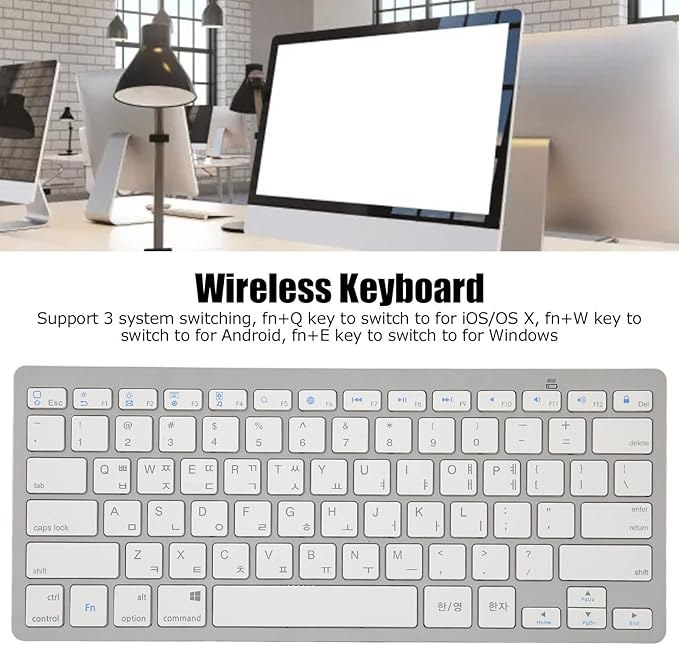 Portable Wireless Bluetooth Keyboard – Slim, Energy-Efficient & Compatible with Tablets, Phones & PCs