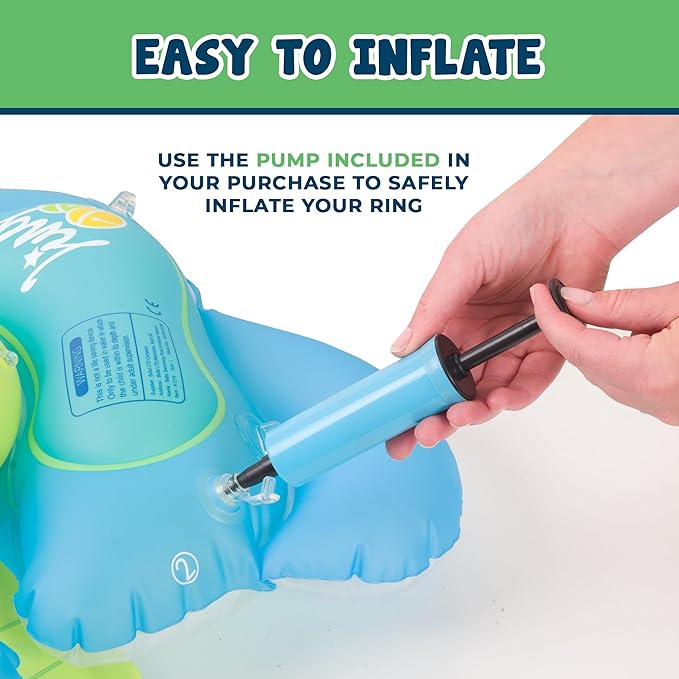 Baby Inflatable Swimming Ring with Sunshade & Anti-Rollover Wings - Safe & Fun Water Play