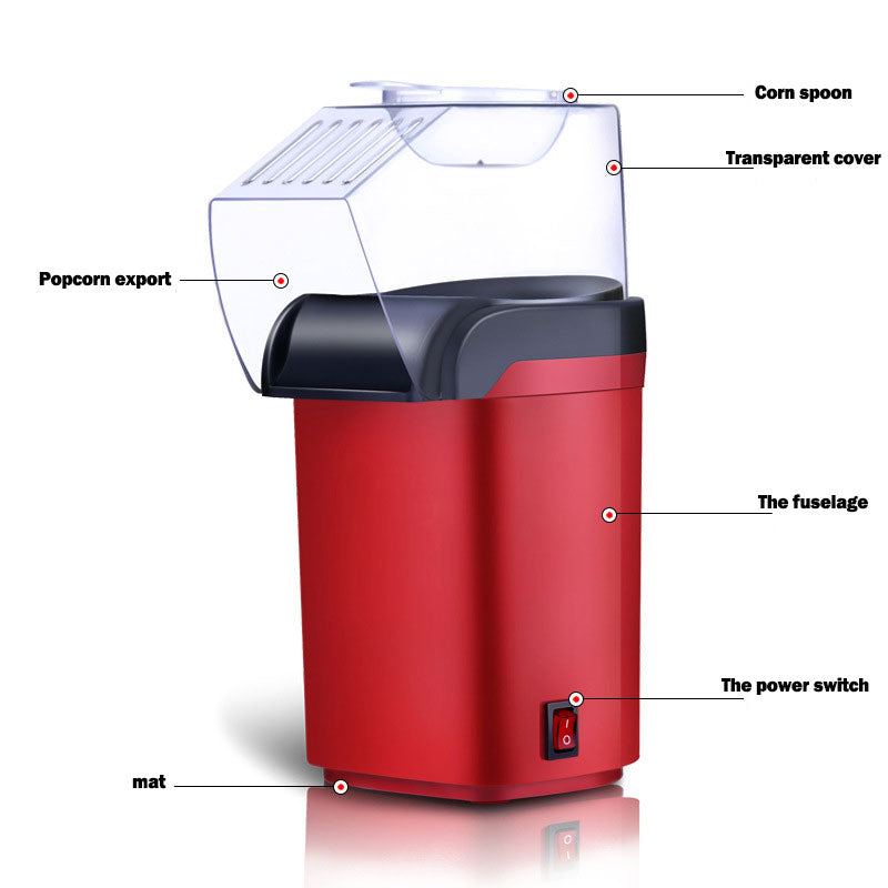 Electric Popcorn Popper Maker Machine for Home - Red