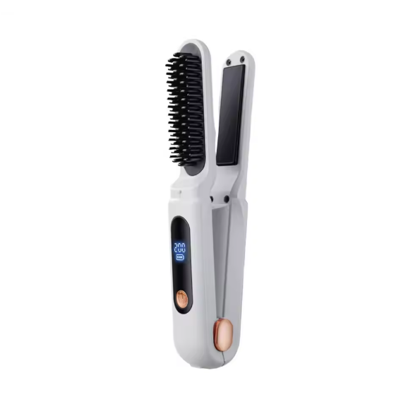 Wireless Hair Straightening Comb Cordless, Rechargeable & Portable Styling Tool with LCD Display