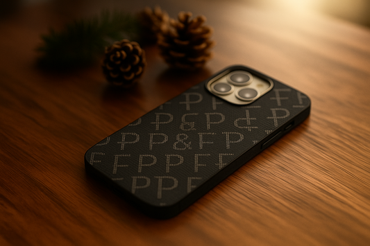 Designer Monogram Carbon Fiber Case for iPhone 15/16 Pro Max - Stylish & Durable Protection