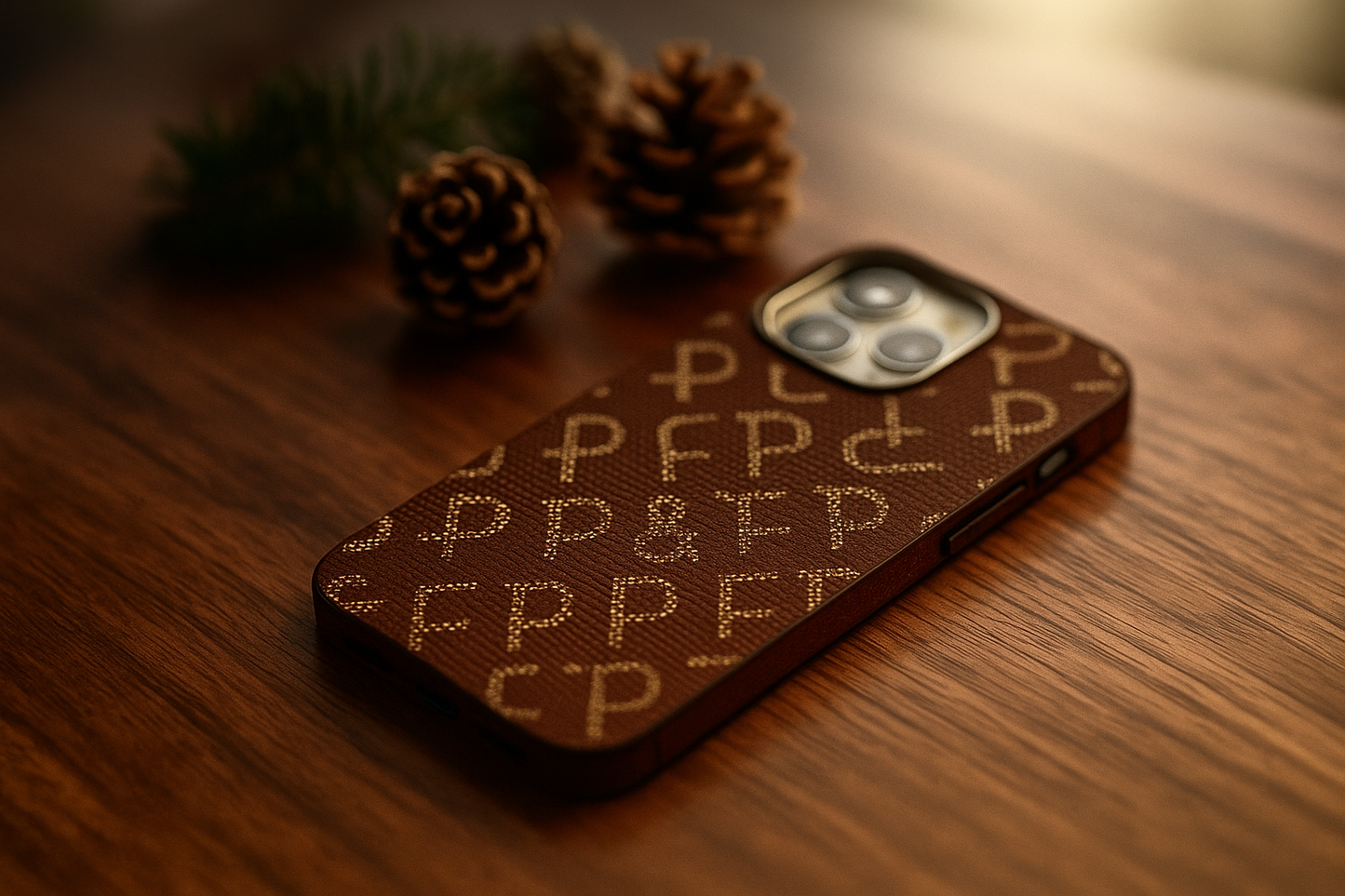 Designer Monogram Carbon Fiber Case for iPhone 15/16 Pro Max - Stylish & Durable Protection