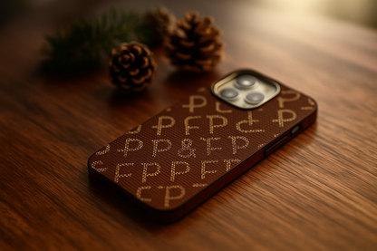 Designer Monogram Carbon Fiber Case for iPhone 15/16 Pro Max - Stylish & Durable Protection