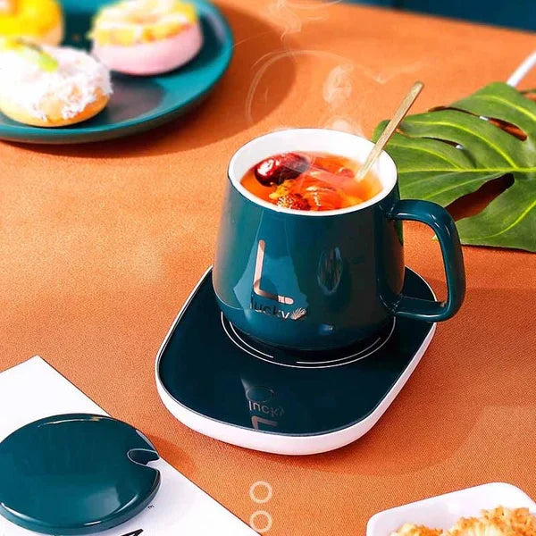 Smart Coffee Mug Warmer – Portable, Spill-Proof & Temperature-Controlled Heating Plate