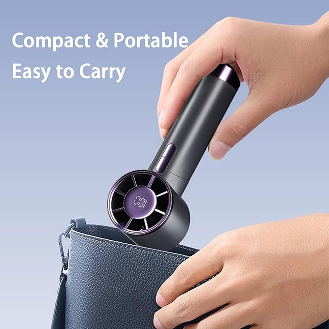 Ice Wind FS-20 Portable Handheld Fan - Powerful, Quiet, USB Rechargeable for On-the-Go Cooling