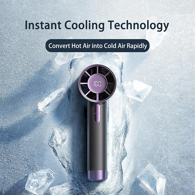 Ice Wind FS-20 Portable Handheld Fan - Powerful, Quiet, USB Rechargeable for On-the-Go Cooling