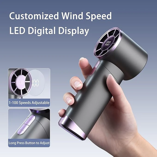 Ice Wind FS-20 Portable Handheld Fan - Powerful, Quiet, USB Rechargeable for On-the-Go Cooling