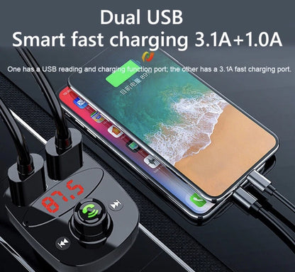 Wireless Bluetooth FM Transmitter MP3 Player, USB Car Charger & Hands-Free Calling Adapter